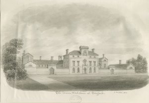 Stafford - Union Workhouse: seepiapiirros tekijältä John Buckler