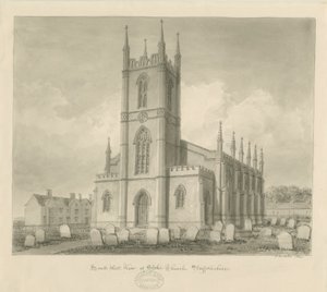 Stoke-upon-Trent Church [Uusi]: seepiapiirustus tekijältä John Buckler
