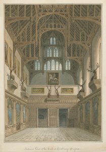 Sussex - Cowdray House - Hallin sisätilat tekijältä John Buckler