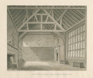Tamworth Castle: seepiapiirustus, huhtikuu 1849 (piirustus) tekijältä John Buckler