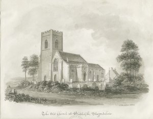 Vanha kirkko Biddulphissa, Staffordshire, 1844 tekijältä John Buckler