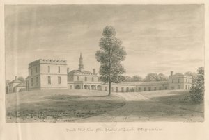 Tixall Hall - Tallit: seepiapiirros, 1841 tekijältä John Buckler