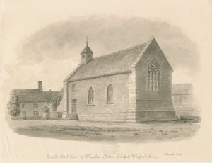 Wheaton Aston Chapel: seepiapesupiirustus tekijältä John Buckler