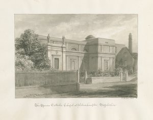 Wolverhampton - Roomalaiskatolinen kappeli: seepiapiirros tekijältä John Buckler