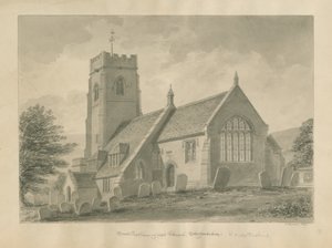 Worcestershire - Clent Church: seepiapiirustus, 1847 tekijältä John Buckler