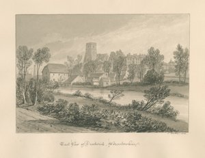 Worcestershire - Droitwich - Itäinen kaupunkinäkymä: seepiapiirros, 1833