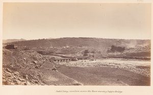 ?Safed Sang, katsottuna joen toiselta puolelta ja näyttää Sapper Bridgen?, 1878 noin