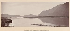 ?Kabul-joki, Jellabad, katastrofipaikka?, 1879 tekijältä John Burke