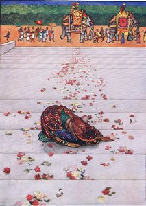 Laulu omistautuneesta orjasta, kuvitus teoksesta "The Garden of Kama tekijältä John Byam Liston Shaw