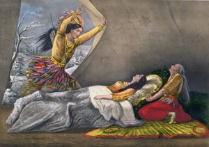 Minnehahan kuolema, kaiverrettu ja pubi. Currier ja Ives, 1867