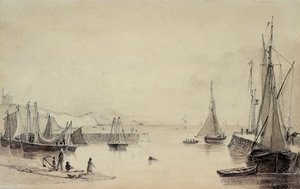 Folkestonen satama ja merenkulku, Shakespeares Cliff in the Distance, 1800-luku tekijältä John Carpenter
