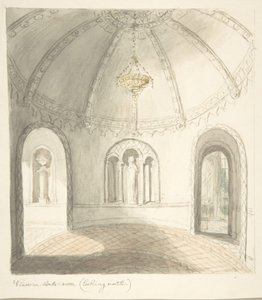 Lea Castle, Worcestershire, Näkymä etuhuoneessa, näkymä pohjoiseen, n. 1816.