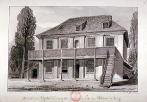 Jamaica House, Cherry Garden Street, Bermondsey, Lontoo, 1827 tekijältä John Chessell Buckler