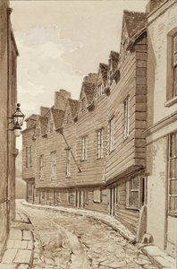 Old Houses in Mill Lane, Bermondsey, 1828, "Pennant