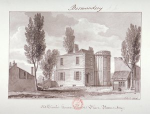 "Old Printers House, Printers Place, Bermondsey", Lontoo, 1826 tekijältä John Chessell Buckler