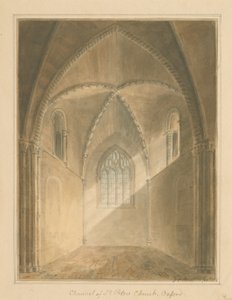 Oxfordshire - Oxford - Pyhän Pietarin kirkon kanslia, 1811 tekijältä John Chessell Buckler