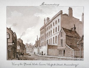 Parish Work House, Tanner Street, Bermondsey, Lontoo, 1828. tekijältä John Chessell Buckler