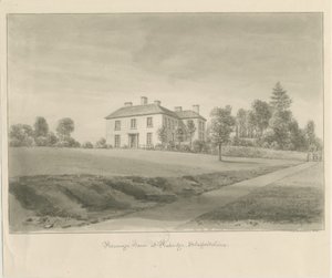 Penkridge - Parsonage House: seepiapiirros tekijältä John Chessell Buckler