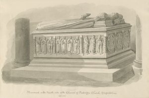 Penkridge Church - [Edward Littletonin] hauta: seepiapiirros tekijältä John Chessell Buckler