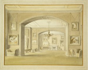 Kuvagalleria Tabley Housessa, 1809 (wc kynällä paperilla)