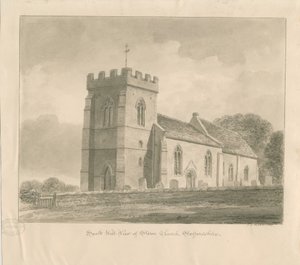 Stowe Church: seepiapesupiirros tekijältä John Chessell Buckler