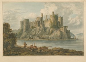 Wales - Carnarvonshire - Conwayn linna, 1810 tekijältä John Chessell Buckler