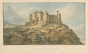 Wales - Mouthshire - Harlechin linna, 1800 tekijältä John Chessell Buckler