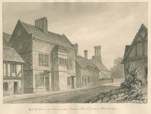 Worcestershire - Droitwich - Workhouse: seepiapiirustus tekijältä John Chessell Buckler