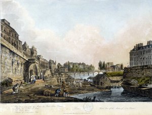 Pariisi: Näkymä Pont Notre-Damesta - teoksessa "Paris vu par J.C. Mats", toim. Miller, Lontoo tekijältä John Claude Nattes