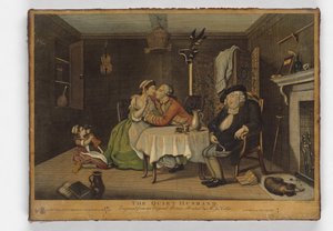 The Quiet Husband, printti John June, n. 1768 (käsinvärinen kaiverrus) tekijältä John Collet