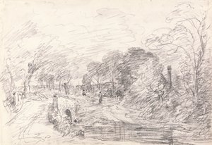 Silta lähellä Salisbury Courtia, ehkä Milford Bridgeä tekijältä John Constable