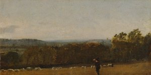 Paimen maisemassa katselee Dedham Valen yli Langhamin suuntaan. tekijältä John Constable