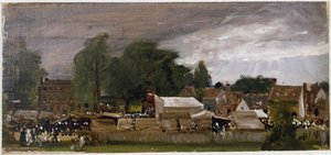 Kylämessut, luultavasti East Bergholtissa (öljy kankaalle tekijältä John Constable