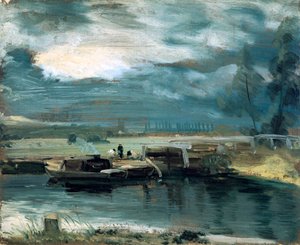Proomut Stourilla, Dedhamin kirkko kaukana, 1811 tekijältä John Constable