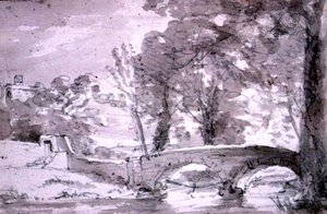 Silta puilla ja rakennuksilla, Haddonissa tekijältä John Constable