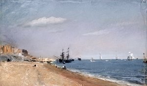Brighton Beach kaireilla, 1824 (öljy paperille)