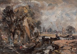 Dedham Lock, vuosina 1819-1820. tekijältä John Constable