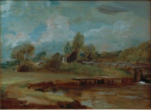 Flatford Lock joen varrelta tekijältä John Constable