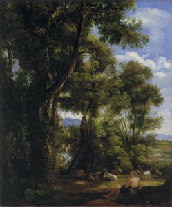 Maisema, jossa on vuohipaimen ja vuohia tekijältä John Constable
