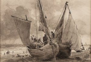 Lugger ja Hog boat, Brighton tekijältä John Constable