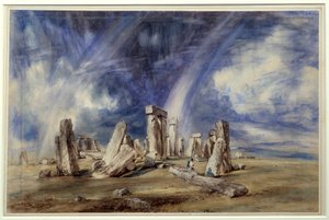 Stonehengen esihistoriallinen paikka (Englanti). John Constablen (1776-1837) maalaus tekijältä John Constable