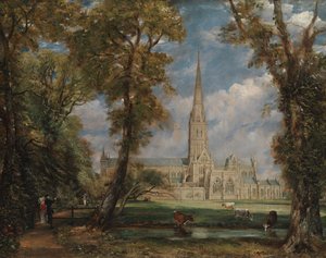 Salisburyn katedraali Bishops Groundsista, n. 1825. tekijältä John Constable