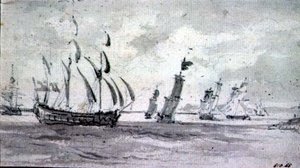 Toimitus Breeze in the Thames tai Medway (grafiitti paperille) tekijältä John Constable