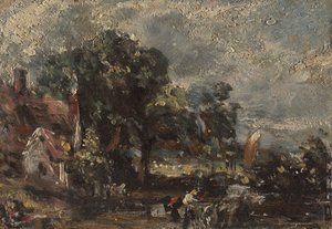 Luonnos elokuvalle "The Haywain" tekijältä John Constable