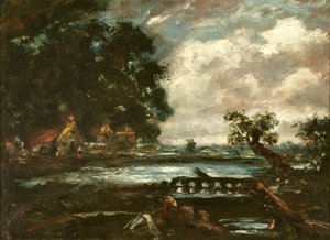 Study for The Leaping Horse (Näkymä Stouriin) (öljy kankaalle) (opinnäytetyö) tekijältä John Constable