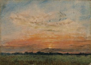 Auringonlasku (öljy kankaalle) tekijältä John Constable