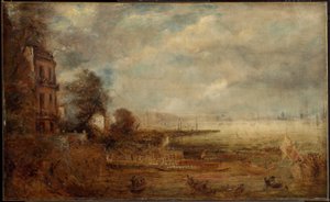 Waterloo Bridge nähtynä Whitehall Stairsilta tekijältä John Constable