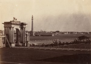 [Näkymä Chowringheelle Kalkutan hallitustalosta], 1858-61. tekijältä John Constantine Stanley
