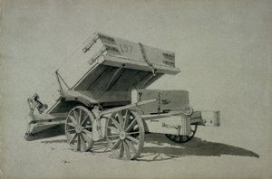 Urakoitsijoiden kippivaunu, nro 3, 1830-luku (kynä ja muste ja pesu paperille) tekijältä John Cooke Bourne