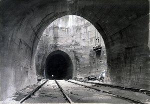 Suuri tuuletuskuilu, Kilsby Tunnel, Northamptonshire, 1837-38 (kynä ja muste ja pesu paperille)